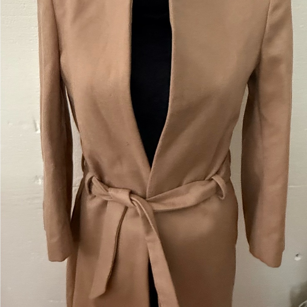 Bruma Women's wool Camel Belted Coat Size Medium